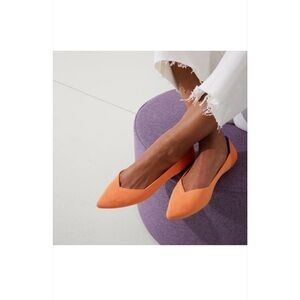 Rothy's The Point In Tangerine Ballet Flats  Vibrant Orange Pointed-Toe Flats